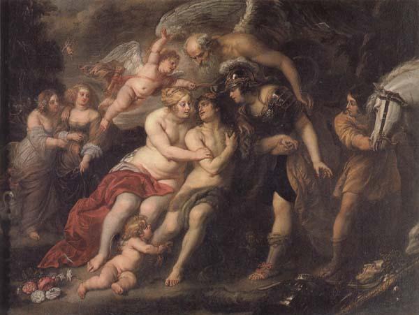 Jan Van Den Hoecke Hercules between Vice and Virtue France oil painting art